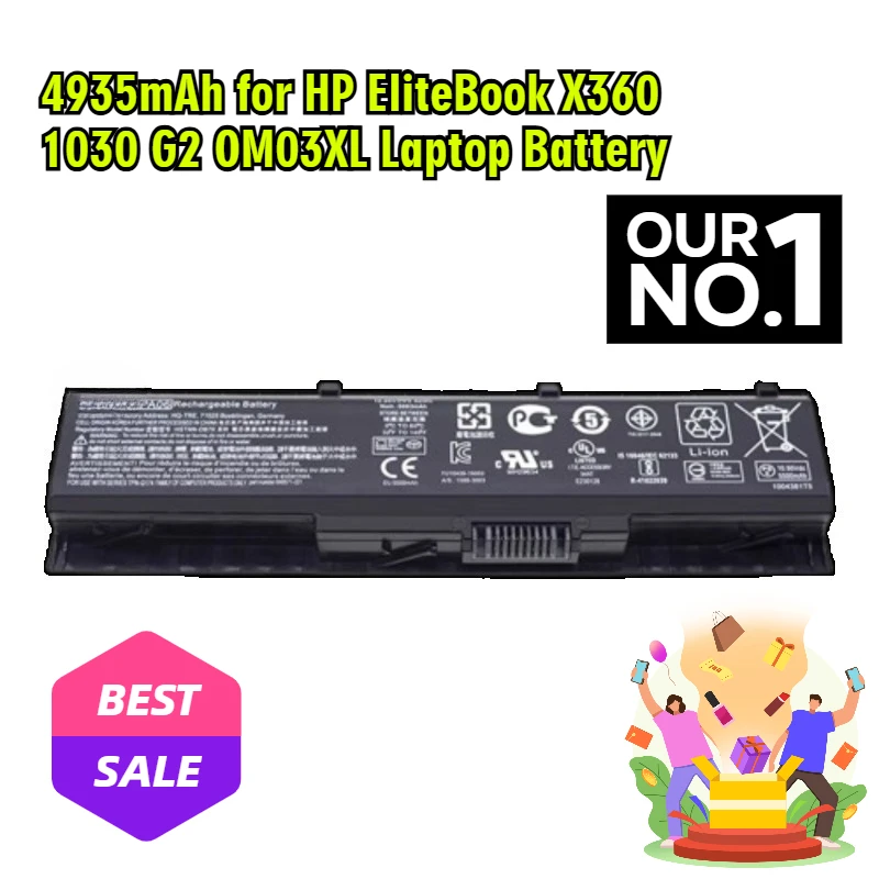 

4935mAh for HP EliteBook X360 1030 G2 OM03XL Laptop Battery