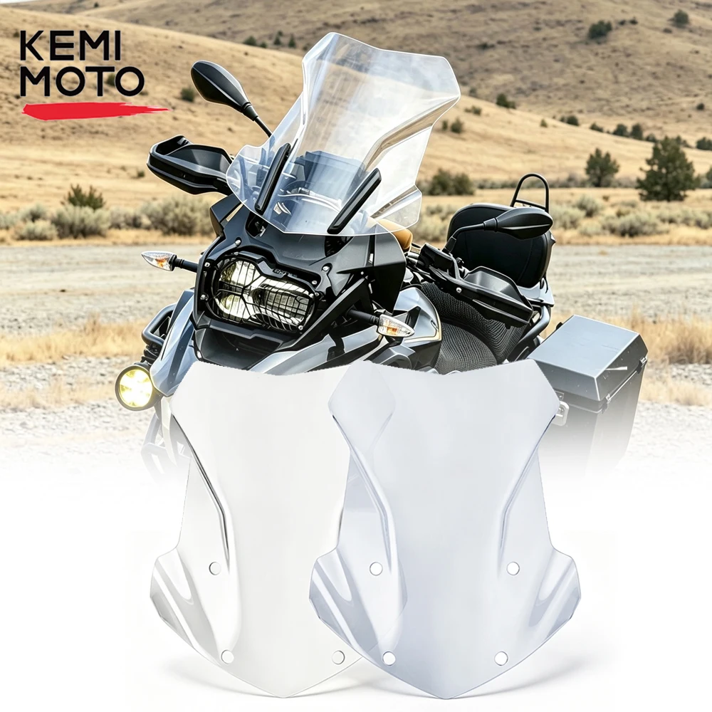 Image of KEMiMOTO Touring-Windschutzscheibe für BMW R1200GS LC ADV R1250GS Adventure 2013-2018 2018 2019 2020 2021 2022 2023 2024 2025 2026 Motorrad-Windschutzscheibe Windabweiser Frontscheibe
