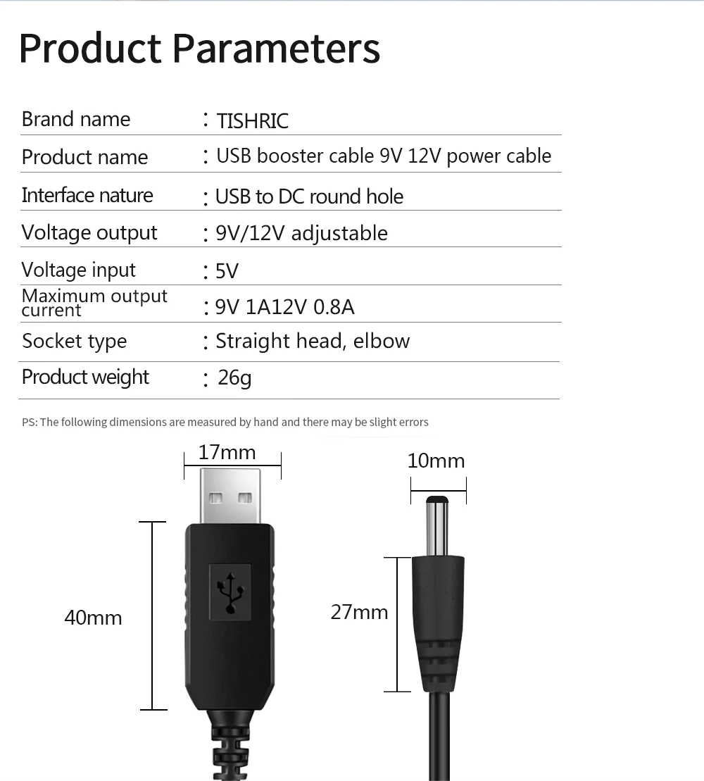 TISHRIC Usb DC Power Kabel Für Usb Router USB 5V Zu DC 12V 9V Adapter 2,1x5,5mm Über Power Netzteil Stecker Buchse Stecker – Detail 2