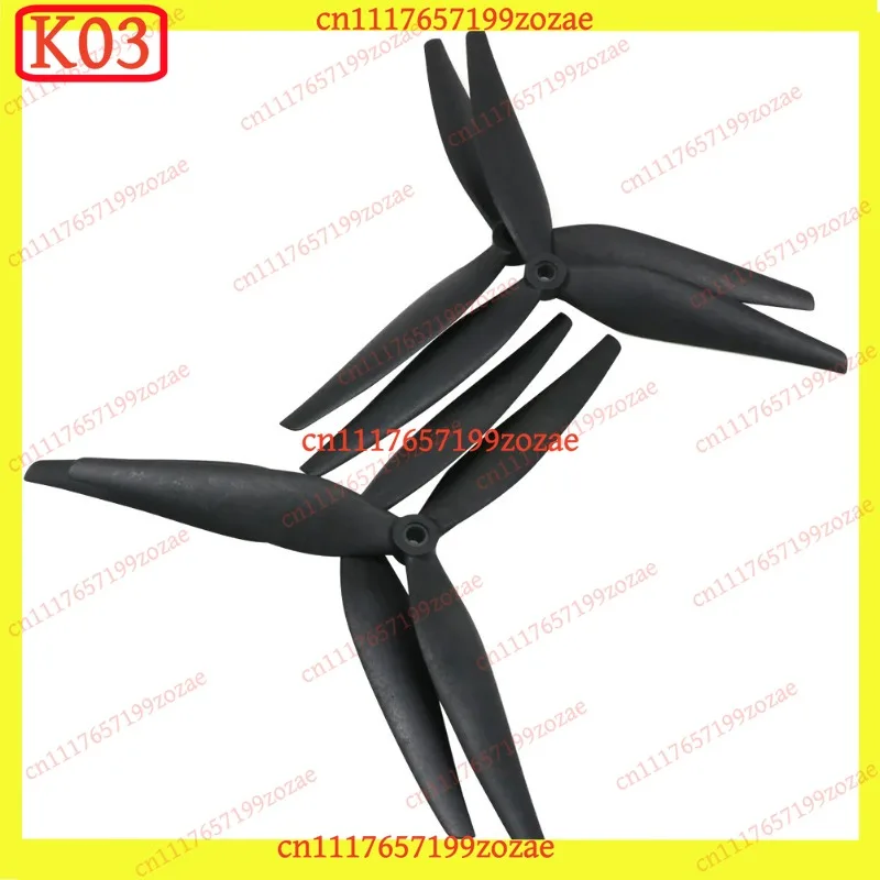 k03 2pair 10X5X3 9X5X3 1050 9050 10inch 9inch 3 Blades Black Carbon Reinforced Nylon Propeller for RC FPV Drone Universal Fit
