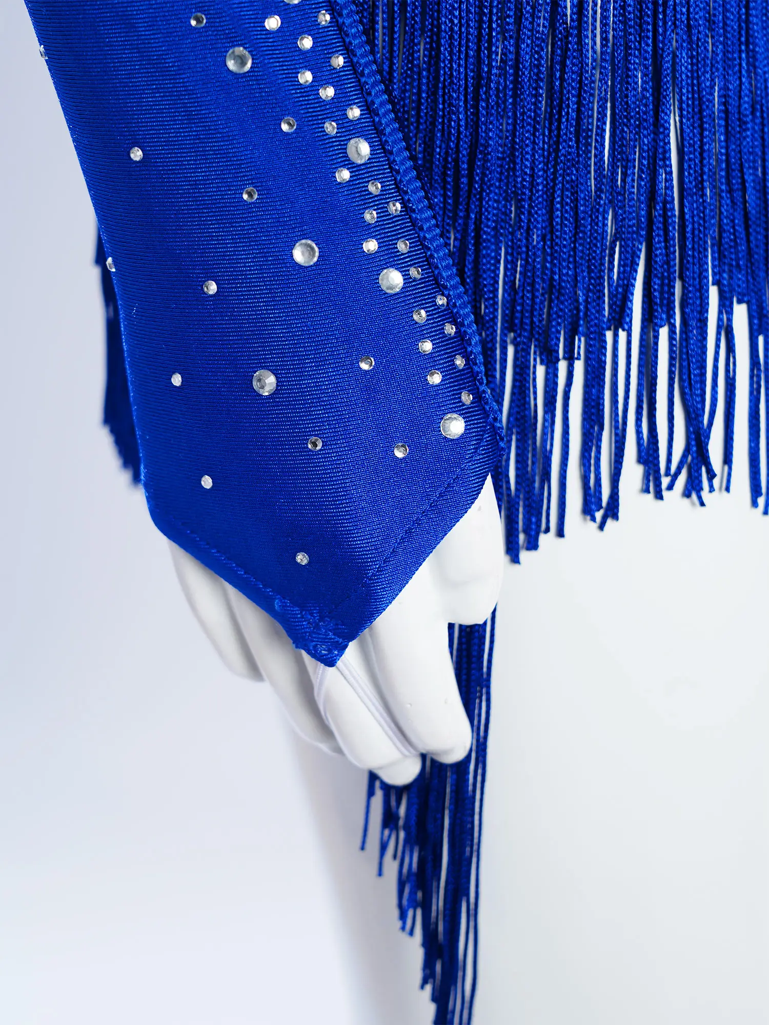 Leotardo de salón de baile latino Cha-Cha Samba para niñas, mono de manga larga con borlas y diamantes de imitación brillantes, vestido para patinaje artístico y Ballet