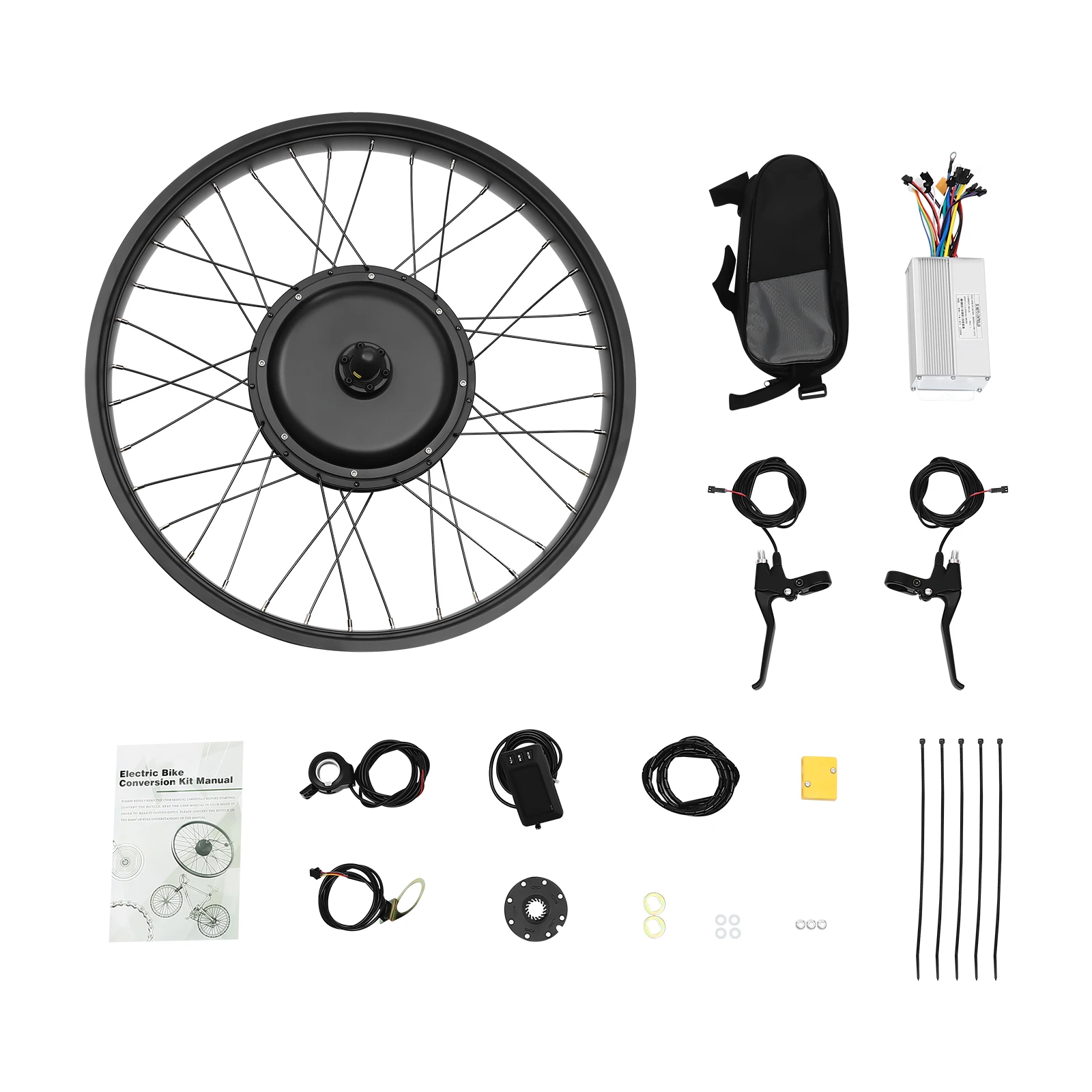 26 بوصة 1000 واط العجلات الأمامية دراجة كهربائية محور المحرك تيار مستمر 48 فولت فرش السيارات عدة ، شاشة الكريستال السائل دراجة كهربائية تحويل عدة