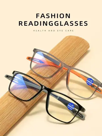 1pc Reading Glasses Men Women Anti Blue Light Sports Glasses fashionable presbyopia lenses, Vintage style, +4.0 to +1.0 diopters