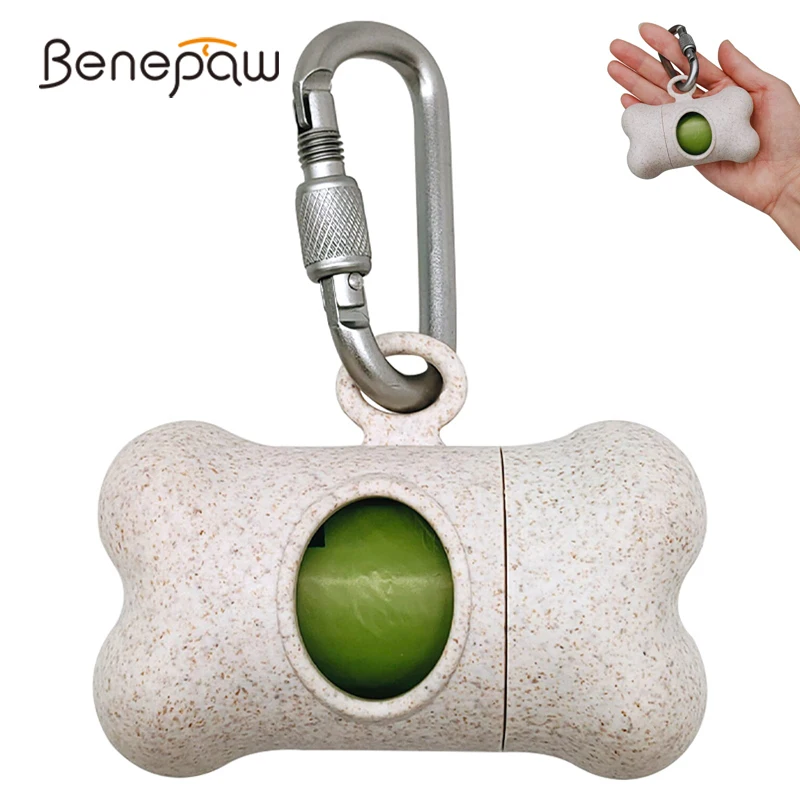 Benepaw Lightweight Dog Poop Bag Holder Eco-friendly Compact Strong Puppy Pet Poop Bag Dispenser Hands-Free Dog Walking