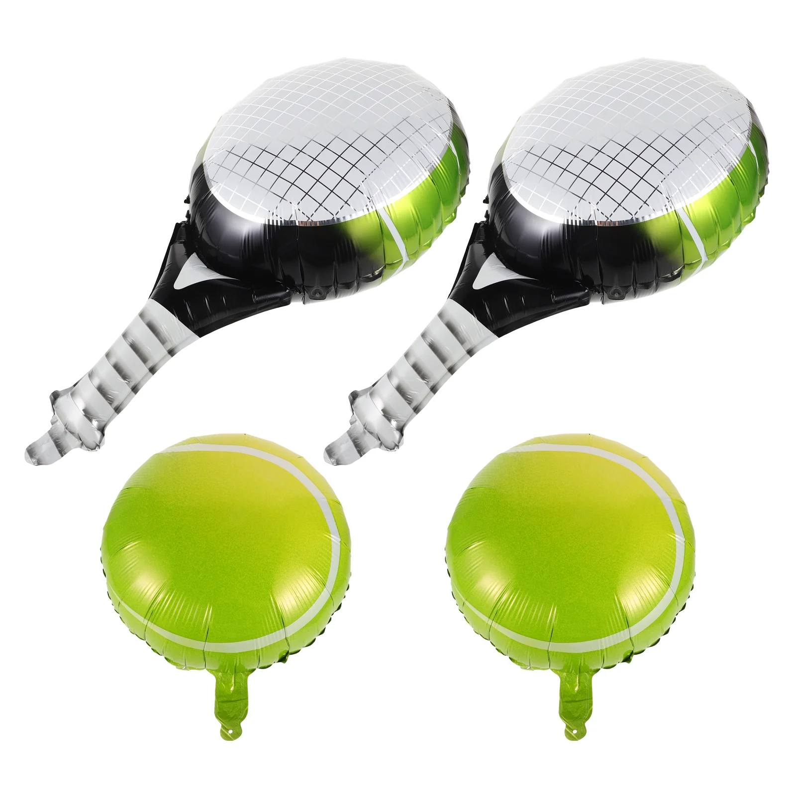 

4 Pcs Inflatable Tennis Decoration Green Balloons Party Decorations Tableware Aluminum Foil Birthday Baby Child Favors