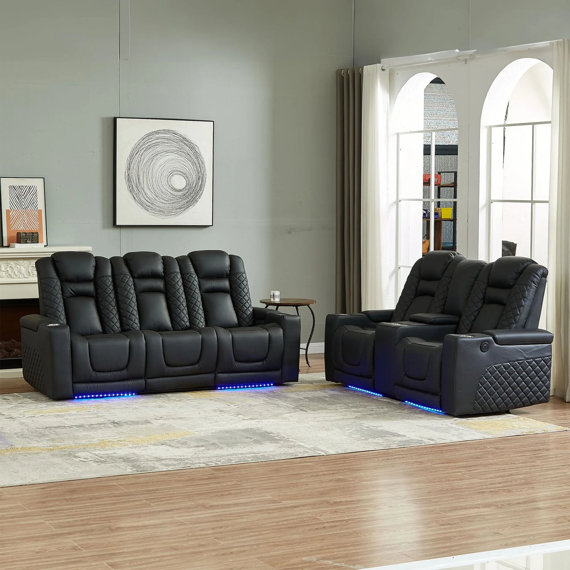 

#Light Luxury Multifunctional Leather Home Theater Sofa Top Layer Cowhide For Living Room For Cinema Mansion Or Villa Flat
