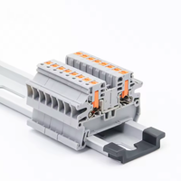 10Pcs DIN Rail Terminal Block PTV-2.5 Push-In Terminal Connector Spring Side-Entry 2.5mm² Cable Wiring Conductor PTV2.5