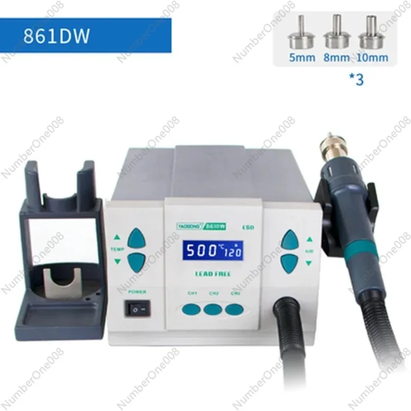 

Original 1000W220/110V QUICK 861DW HeatGun Lead Free Hot Air Soldering Station Microcomputer Temperature Rework Station+3nozzle