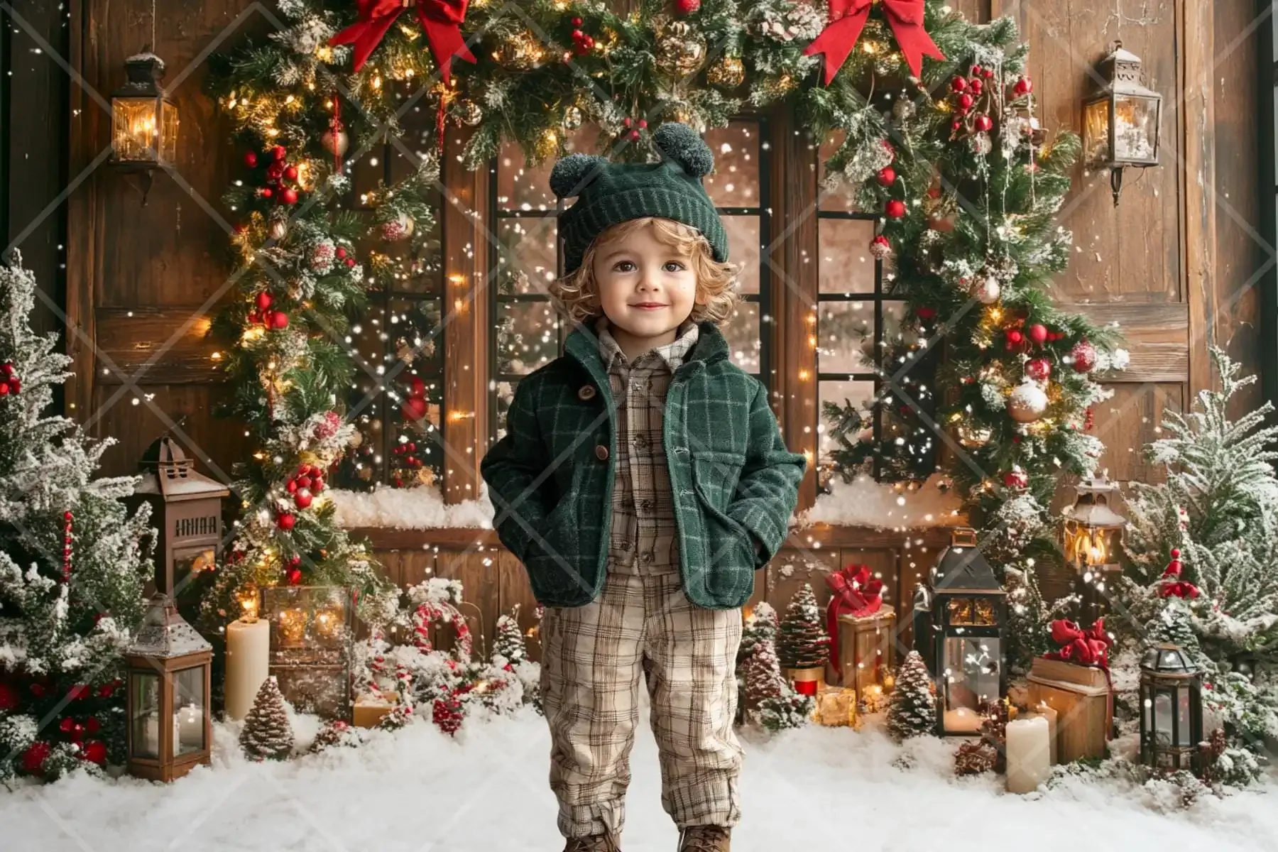 Mehofond Photography Background Winter Christmas Wonderland Xmas Tree Kids Family Holiday Portrait Decor Backdrop Photo Studio