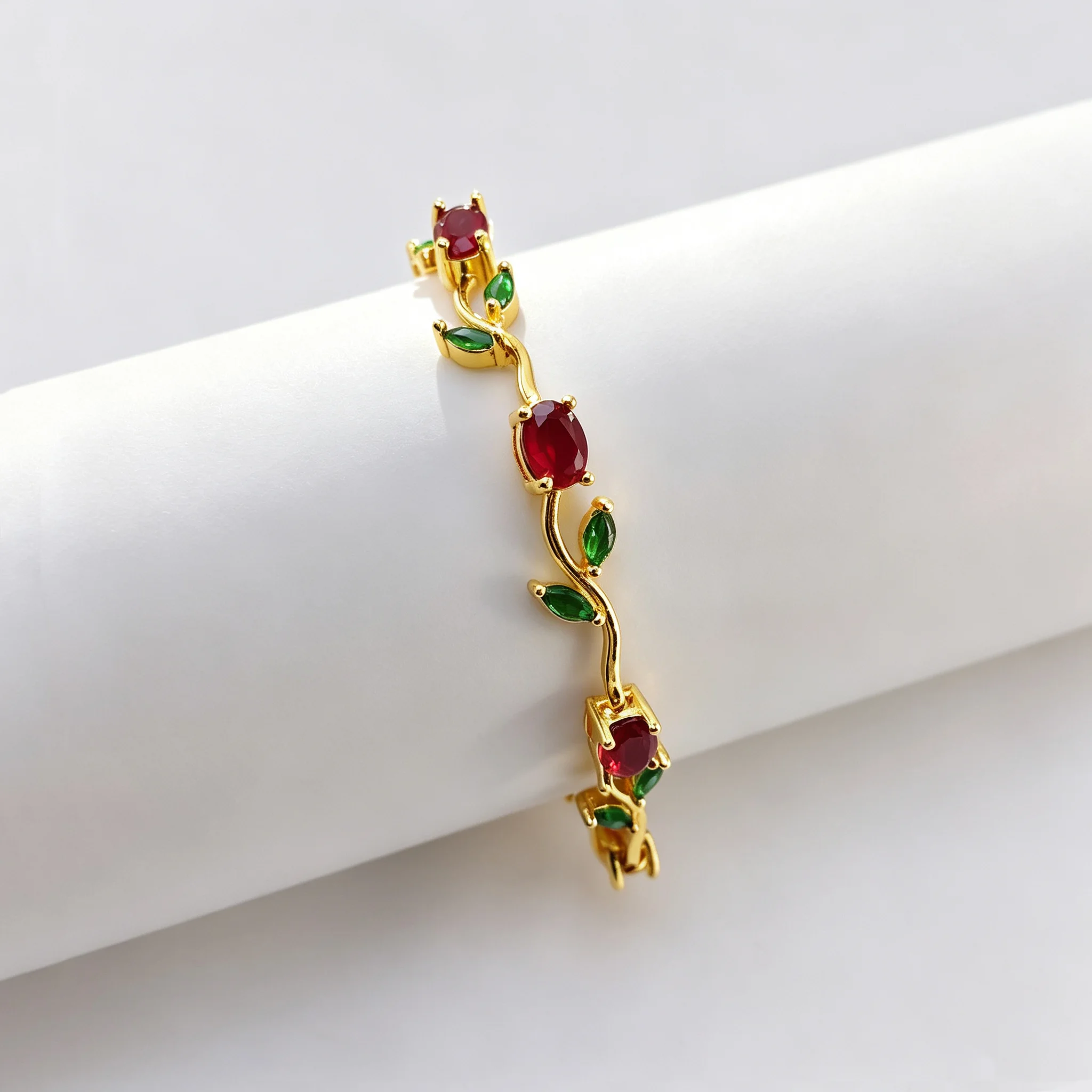 5Pcs Tulip Pink Flower Leaf Cubic Zirconia Bracelet Crystal Bracelet For Jewelry Bracelets Gift Accessories Making