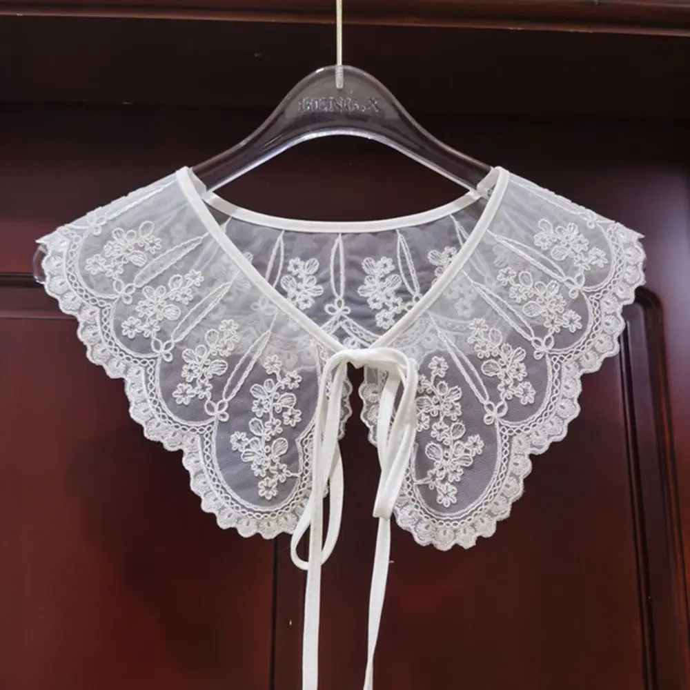Multifunctional Floral Embroidery Wraps Shirt False Collar Sunscreen Fake Collar Fake Collar Mini Cape Women Shawl