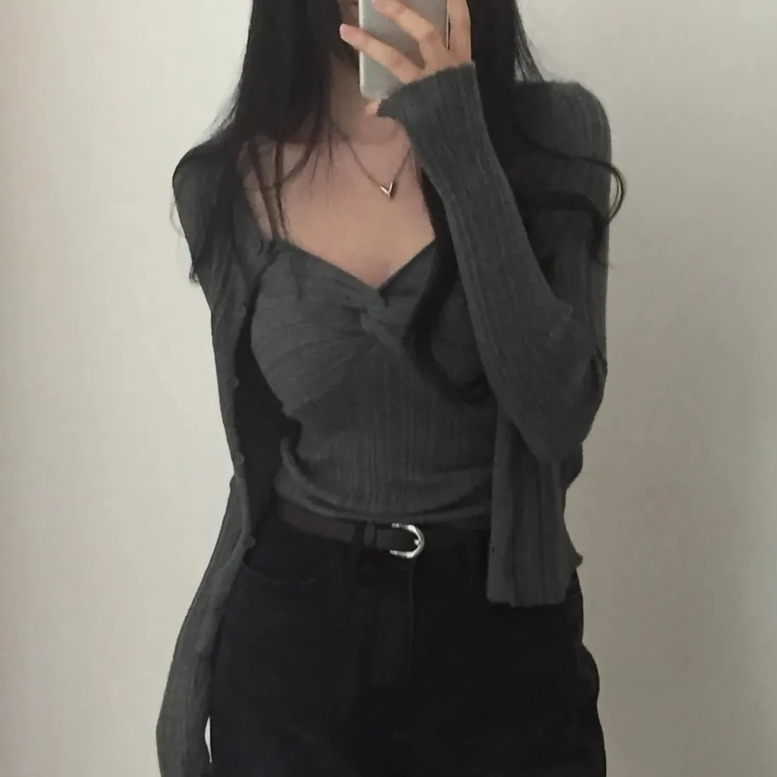 レディース ニット セーター シック 春夏 シンプル 着痩せ タンクトップ + ニット カーディガン ツーピース セット 通勤 スタイリッシュ レギュラー レ...