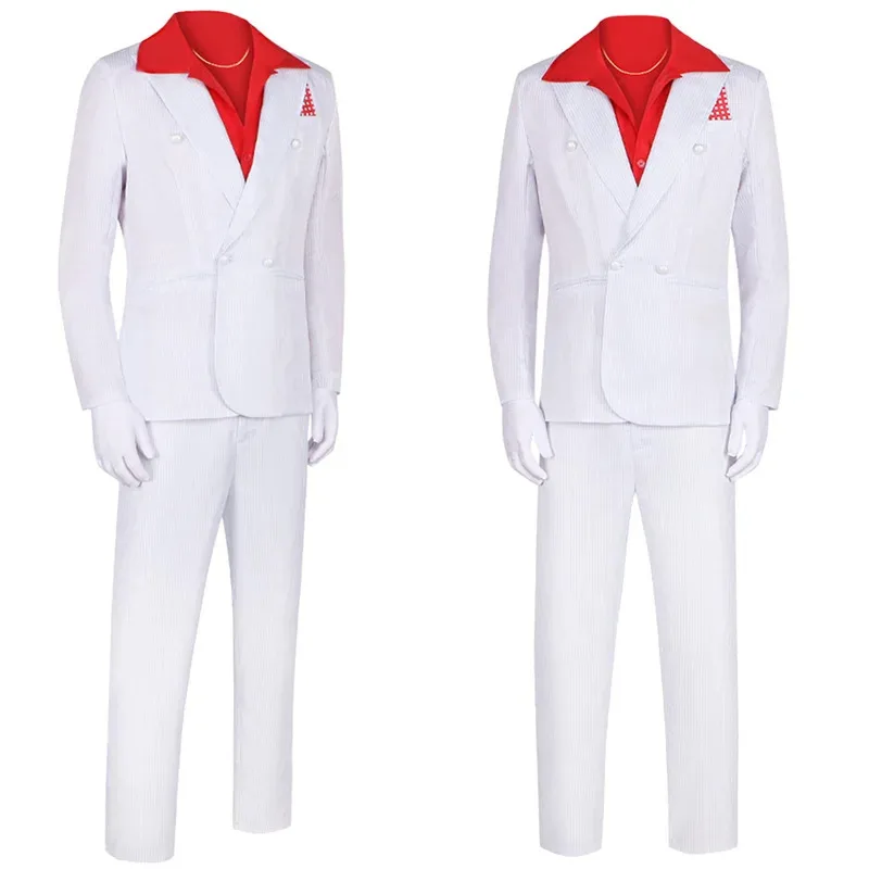 فانتازيا سكارفيس آل باتشينو ملابس تنكرية بدلة بيضاء 1983 فيلم Disfraz زي الرجال الخيال هالوين كرنفال ملابس للحفلات