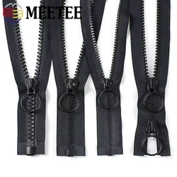 5# 8# 10# Black Resin Zipper 60-200cm O Ring Double Slider Zips Decorative Zip Repair Kit Jacket Bag Clothes Sewing Accessories