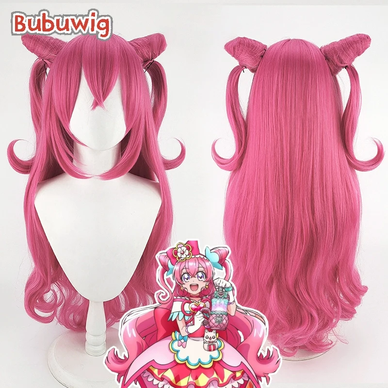 

Bubuwig Synthetic Hair Cure Precious Cosplay Wigs Futari wa Pretty Cure Cure Precious 80cm Long Wavy Hot Pink Wig Heat Resistant