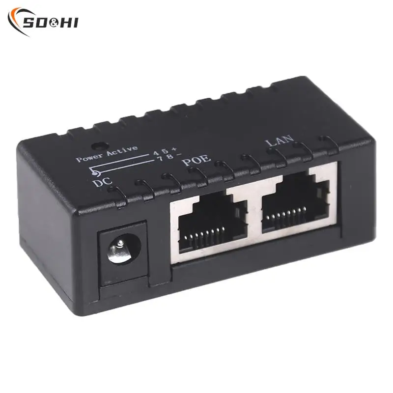 10/100/1000Mbps 12-52V gigabitowy pasywny rozdzielacz wtryskiwacz PoE Ethernet do modułu Adapter POE kamery IP