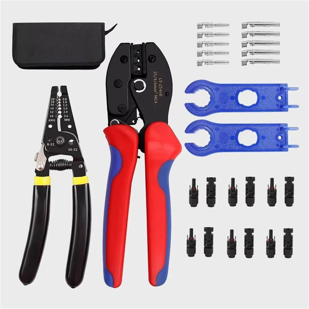 2.5-6mm² Crimp Tool Photovoltaic Connector Crimping Pliers Installation Solar Panel Crimping Tool Set