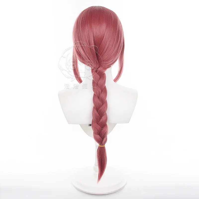 วิกผมคอสเพลย์ มากิมะ จาก Chainsaw Man ความยาว 70 ซม. สีแดงกุหลาบ ทรงผมเปีย สำหรับผู้หญิง ใช้ในงานอนิเมะ คอนเวนชั่น แต่งตัว พร้อมตาข่ายคลุมผม อุปกรณ์เสริมสำหรับชุดคอสเพลย์