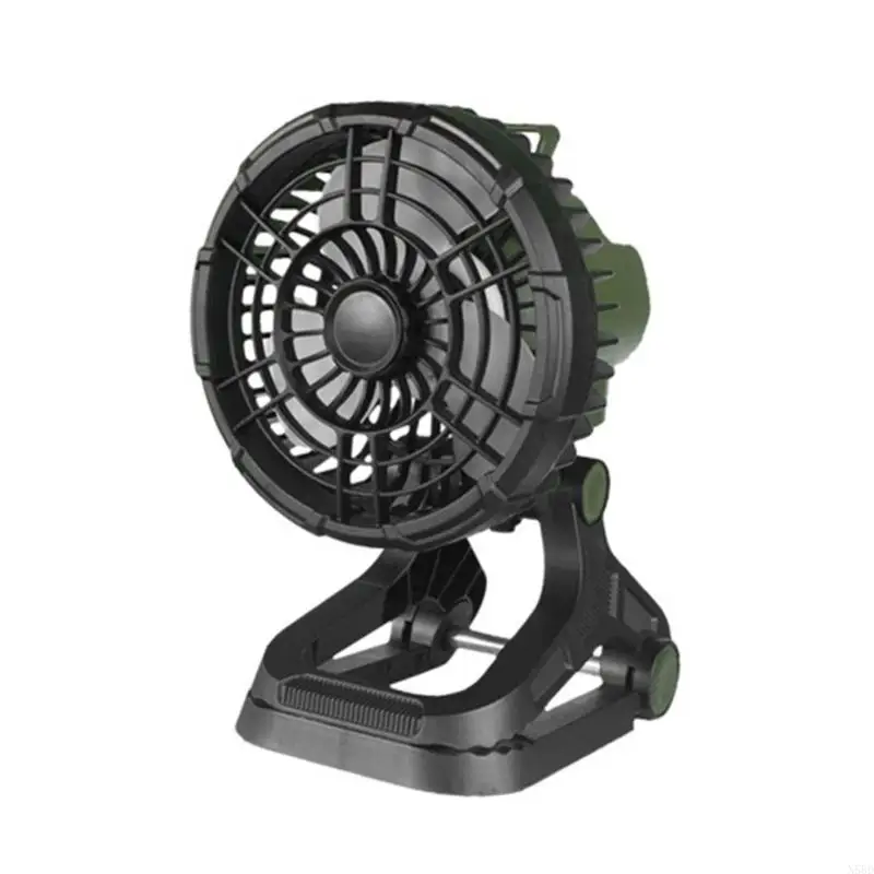 20000mAh Rechargeable Camping Clip Fan with LED Light Wind Cooler Ventilator N58D