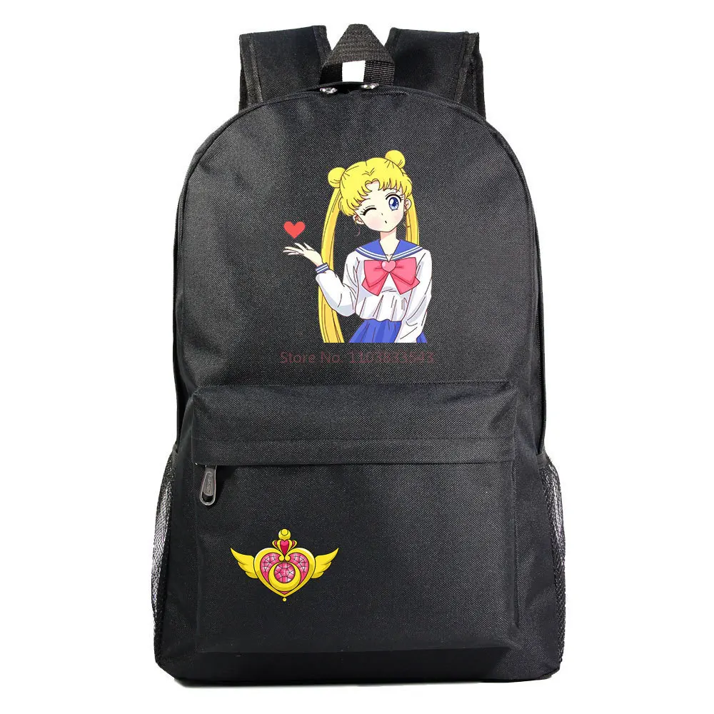 Tas punggung Laptop anak remaja gambar kartun imut Anime Sailor Moon tas sekolah anak-anak kapasitas besar