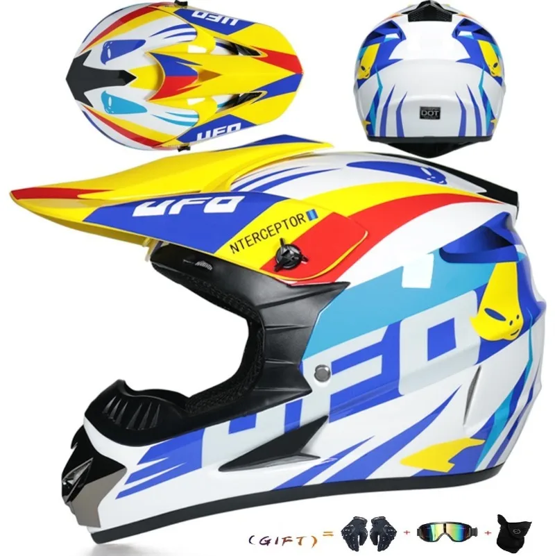 Off-road three-piece full helmet for mountain downhill pedal electric motorcycle cycling durable industrial grade hard hat