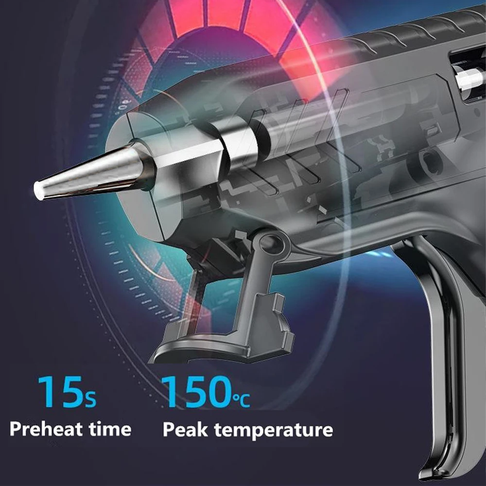 Cordless Hot Melt Glue Gun USB Rechargeable High Temperature Hot Glue Gun Repair Tool 3.6V Craft DIY Hot Glue with Glue-Stick