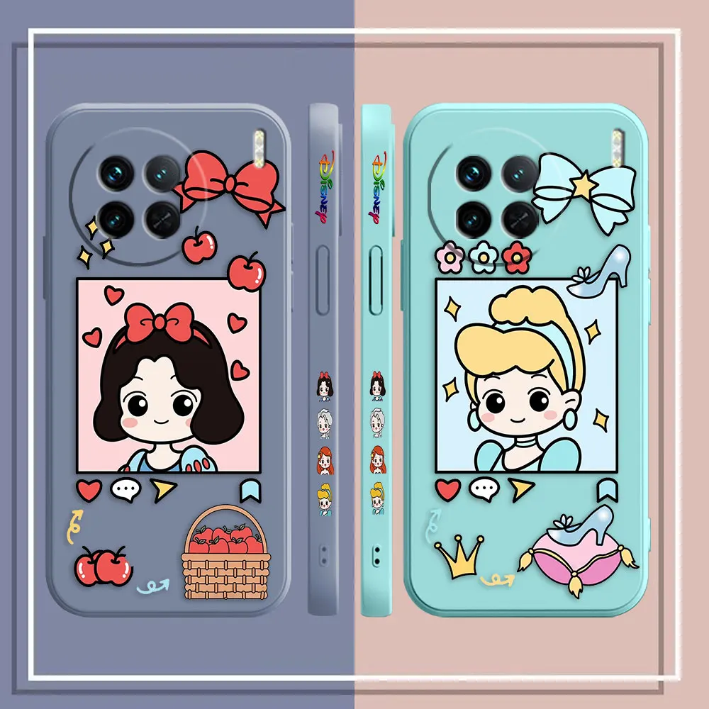 Princess Cinderella Snow White Phone Case For VIVO X50 X60 X70 X80 X90 V21 V23E V23 V23E V25 V27 V29 4G 5G PRO PLUS Case Funda