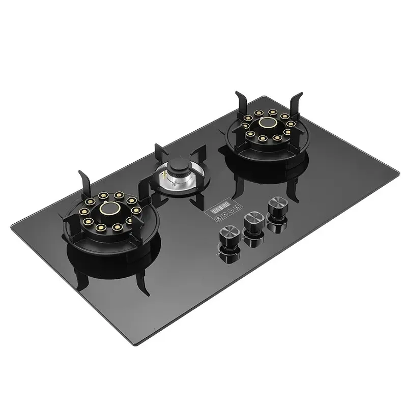 Commercial Kitchen Stove with Tempered Glass Top Built-In Installation for Professional Use