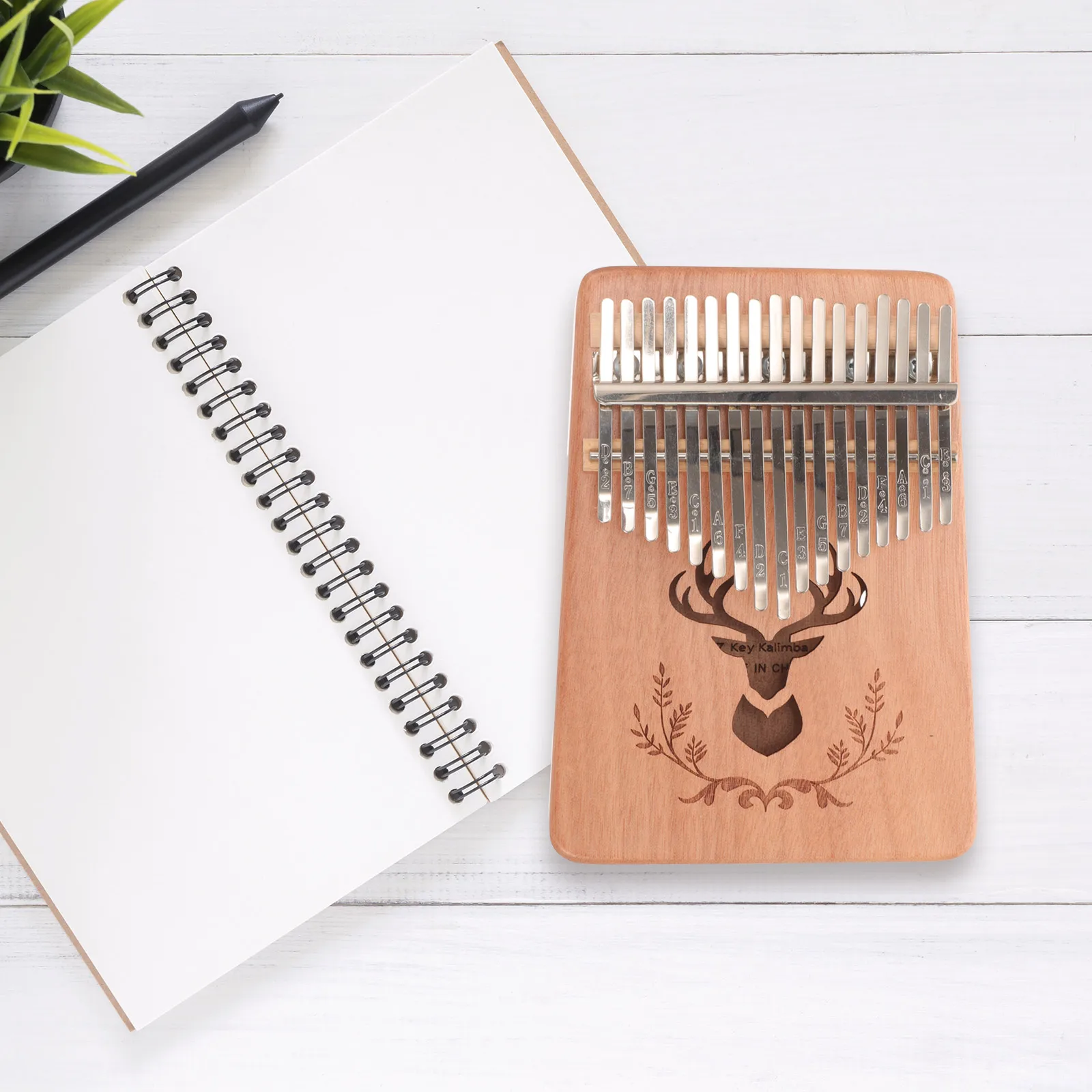 1 مجموعة الإبهام البيانو المحمولة كاليمبا 17 مفاتيح خشبية اليد البيانو أداة عزف موسيقى خفيفة الوزن للمبتدئين الكبار الأداء #1