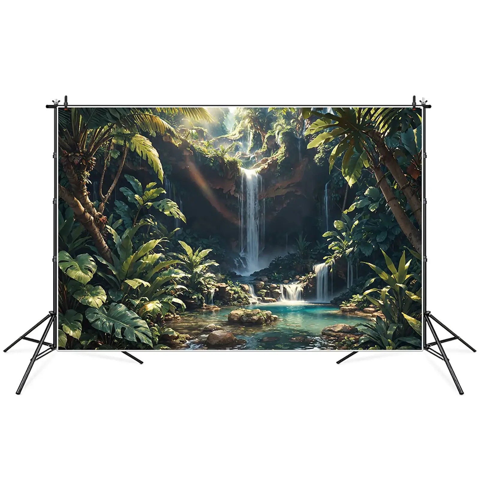 Fondos de fotografía de cascada de verano, decoraciones tropicales personalizadas para cabina de fotos de bebé, accesorios de estudio fotográfico