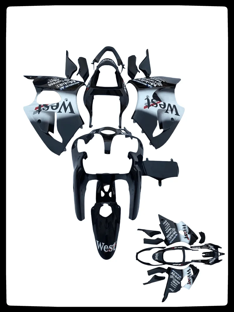 

Body Parts Fairings for Kawasaki ZX 6R 636 2000 2001 2002 Motorcycle Fairing Set Bodywork Panel Kit Fit black white ZX6R 00-02