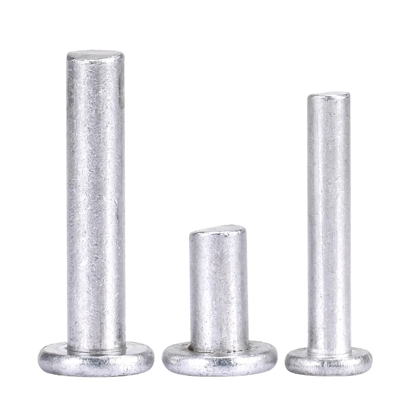 Flat Head Aluminium Rivets M2 M2.5 M3 M4 M5 M6 M8 Round Solid Rivet Self Plugging Knock-on  Nail Bolt