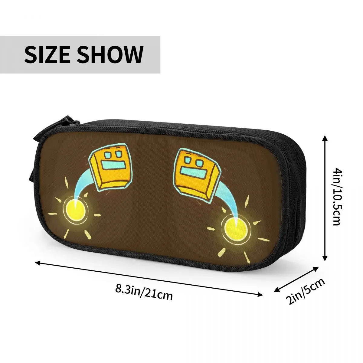 Video Game Geometry Dash Pencil Cases for Students School Pen Box Pencil Bag Large Capacity Pencil Pouch