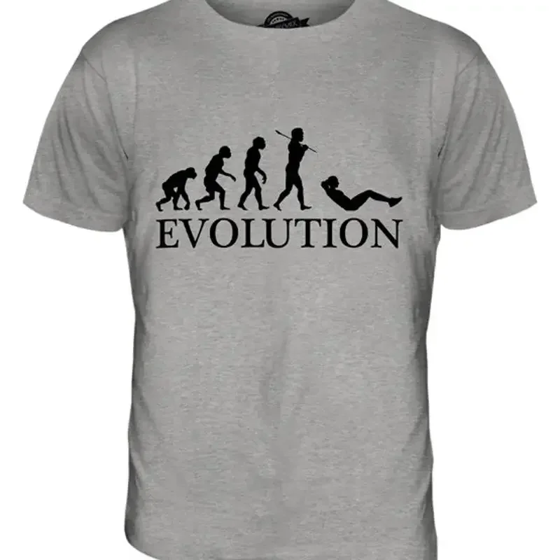 T-SHIRT SIT-UP EVOLUTION OF MAN pour homme, tailles XS S M L XL 2XL 3XL 4XL