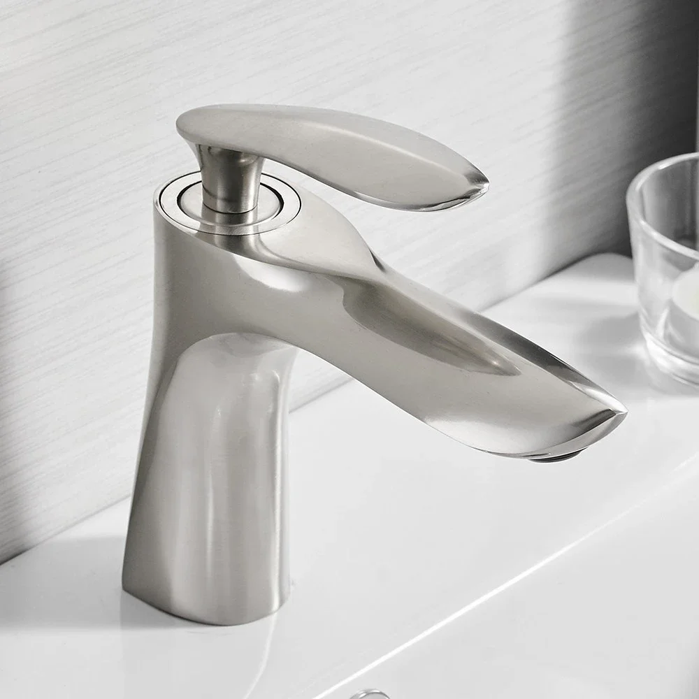 Maple Leaf style hot and cold built-in basin faucet black + gold mixer single hole countertop wash basin sink faucet