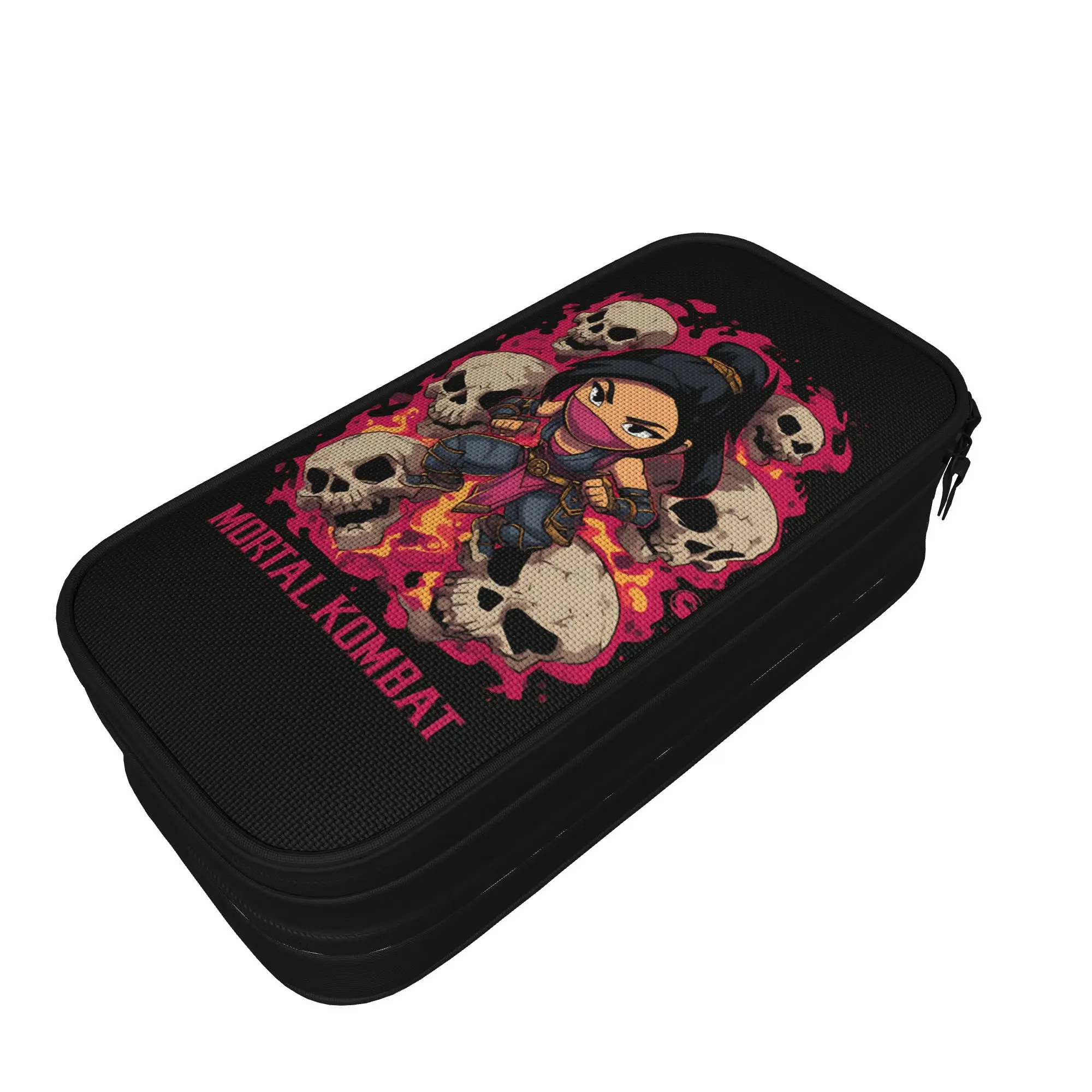 Estojos de Lápis de Desenho Animado Fofo Mileena Mortal Kombat, Caixa de Lápis para Meninas e Meninos, Bolsa Grande de Armazenamento, Material Escolar, Presente de Papelaria