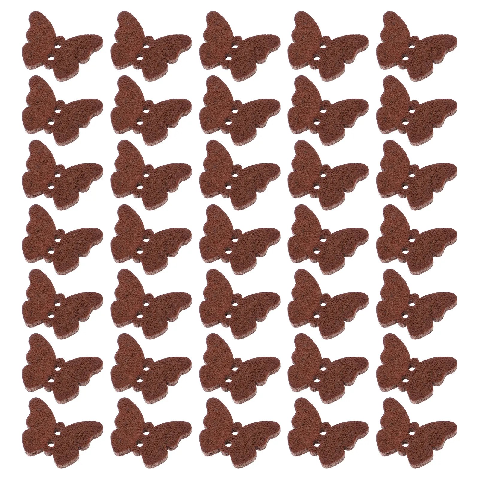 

100 шт. винтажных деревянных пуговиц-бабочек с 2 отверстиями, декоративные пуговицы для шитья, для рукоделия, скрапбукинга, творчества