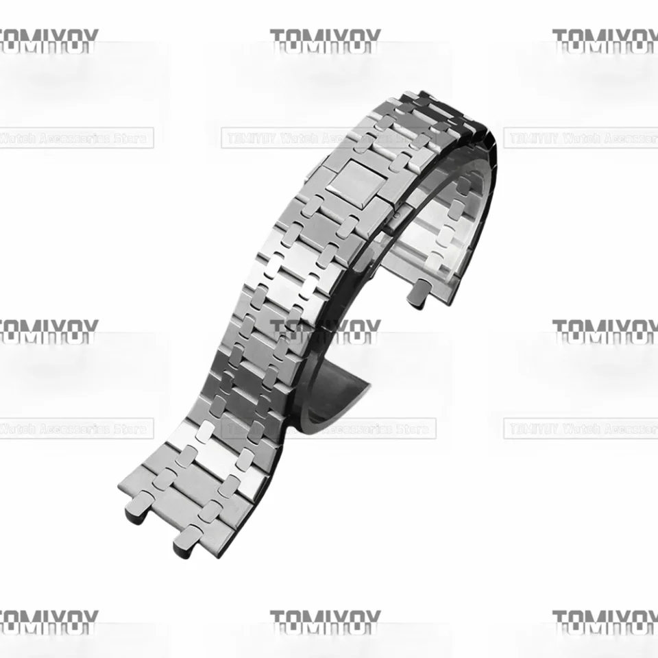 

26mm Full Stainless Steel Watchband for AP ROYAL OAK GA2100 2110 15400 Men Women Business Bracelet Folding Buckle Watch Strap