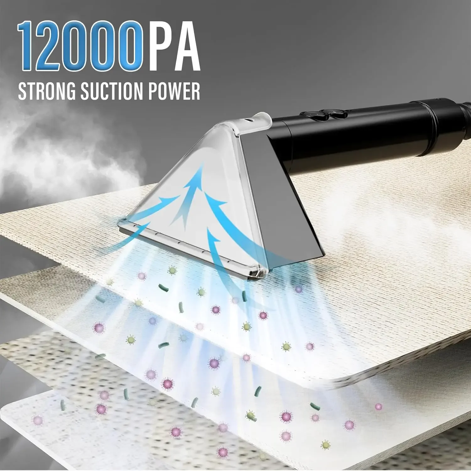 Carpet Cleaner Machine with Steam Techology for Carpet & Upholestery, 12Kpa Powerful Suction with Versatile Tools, Comp