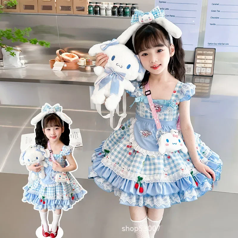 

Детское платье Cinnamoroll, одежда для девочек в стиле аниме, костюм Лолиты Kawaii, пышная юбка, подарок принцессы на день рождения, фестиваль