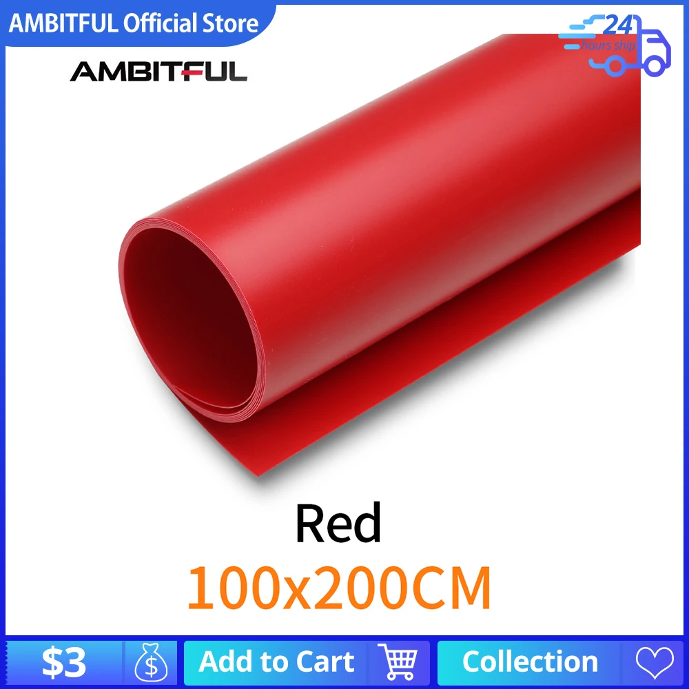 

100cm*200cm 39"*79" Red Seamless Water-proof PVC Backdrop Background Paper for Photo Video Photography Studio