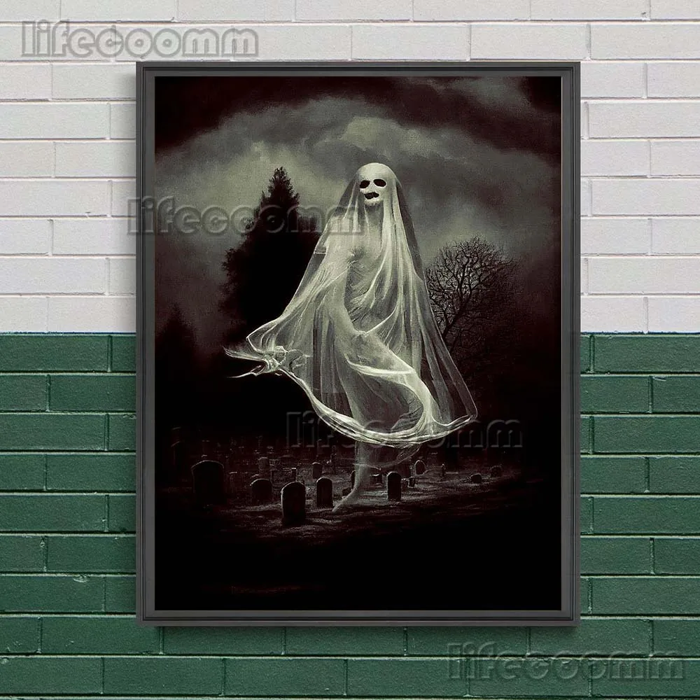 Spooky Victorian Gothic Ghost Portr,Ait Painting Print Ghost,Christmas Skull,Doctor Plague Gothic Art Poster Print Home Decor