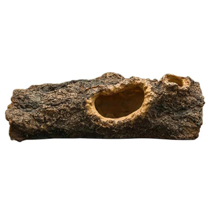 KX4B Aquarium Decor Rock Mountain Cave ปลาสำหรับถังเครื่องประดับ Tree Bark Shelters