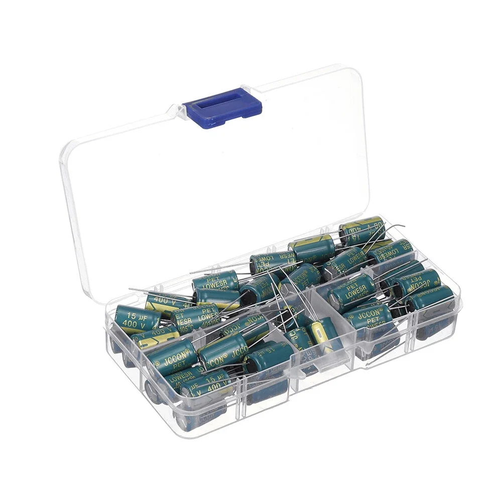 50PCS 400V 15uf High Frequency Low Resistance Switching Power Supply Aluminum Electrolytic Capacitor 10mm*13mm with Box