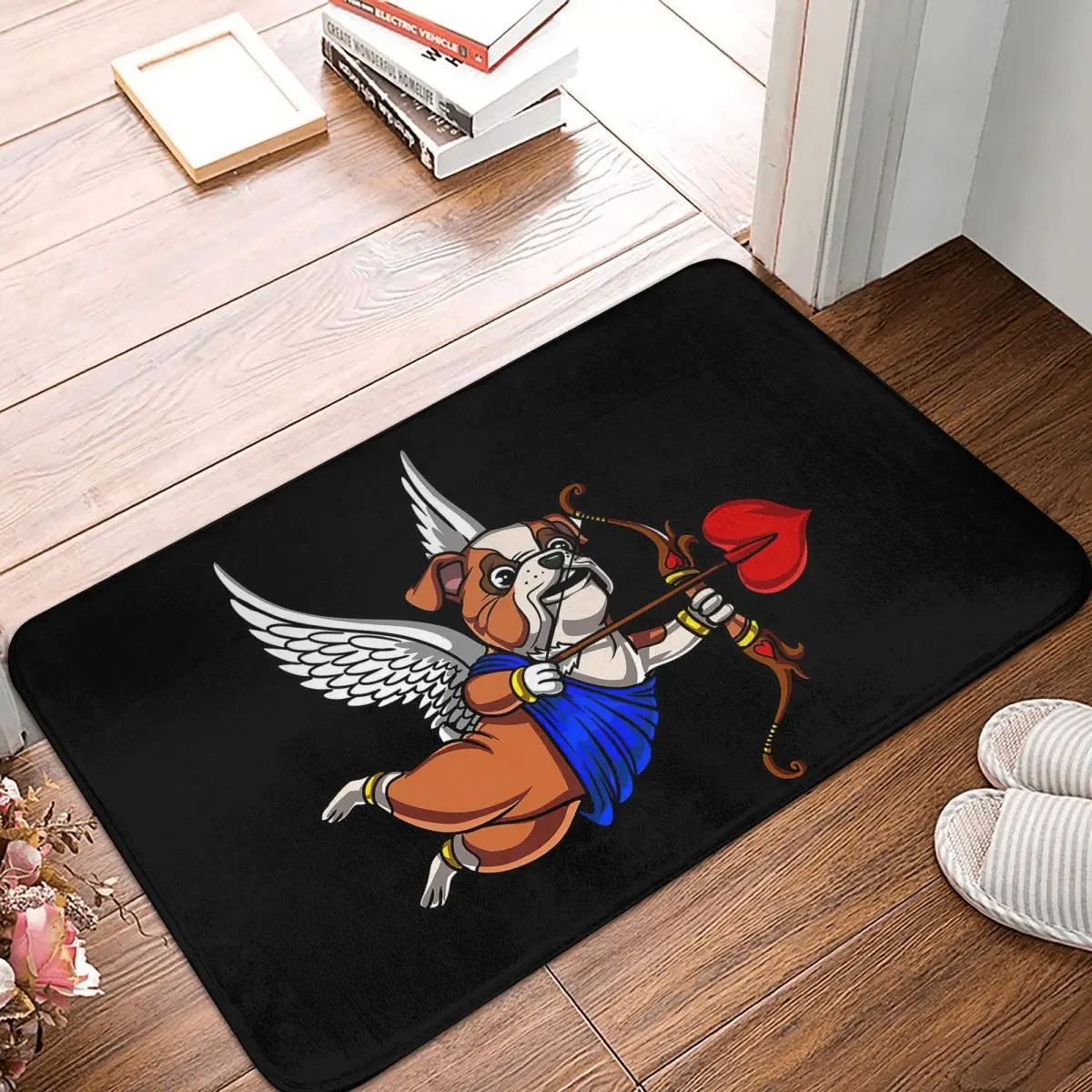 English Bulldog Cupid Doormat Rug carpet Mat Footpad Bath mat Non-slip toilet Balcony Parlor durable Washable