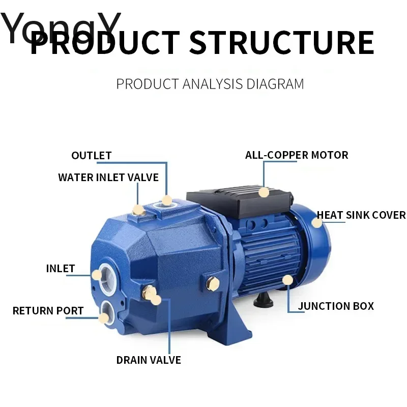 2200W High-Suction Dual-Pump, High-Pressure Deep-Well Pump, Fully Automatic Self-Priming Household Pressure Booster Pump
