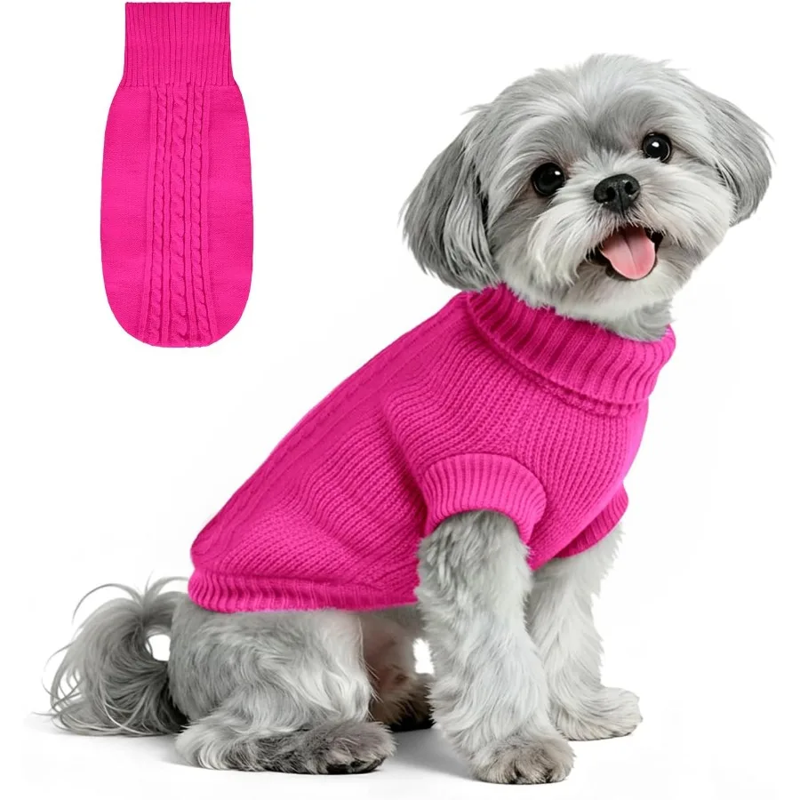 

Рождественский свитер для собак для маленьких, средних и больших собак, девочек и мужчин, вязаный воротник, мягкий теплый праздничный зимний свитер для собак P