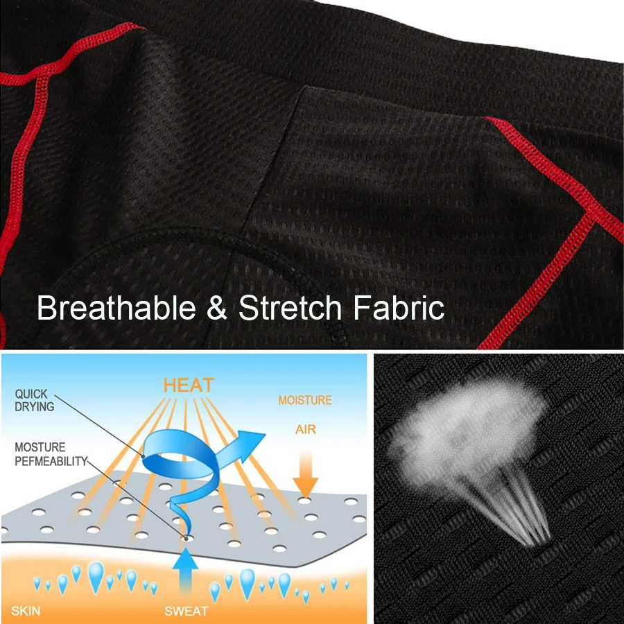 Breathable Cycling Shorts Cycling Underwear 5D Gel Pad Shockproof Bicycle Underpant MTB Road Bike Underwear Man Shorts