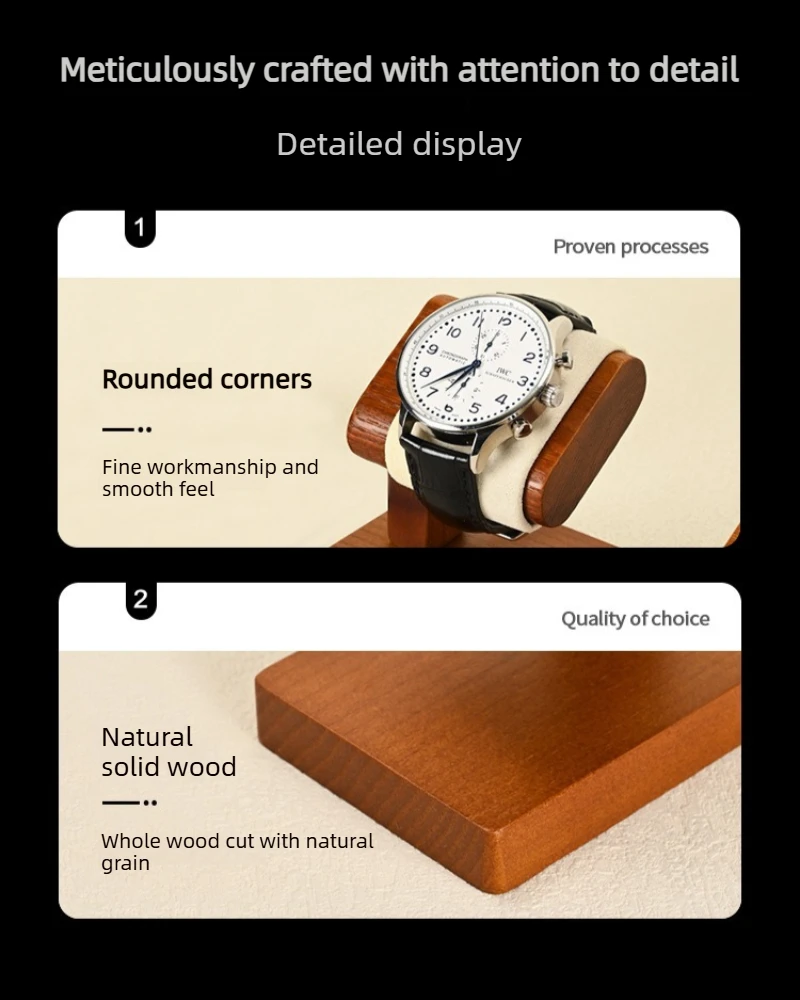 Premium Solid Wood Watch Display Stands, Luxury Counter Showcase for Jewelry Organizer, Watch Exhibition Props Showcase Stands