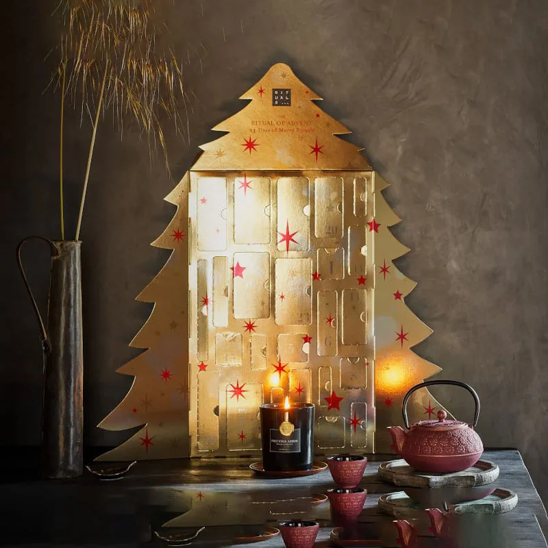 Customization.Custom logo Printing Beauty Makeup Diy Glitter Packaging Empty Christmas Advent Calendar Cosmetic Paper Box